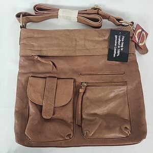 NWT Great American Leather Works Crossbody Handbag 11.5" x 11.5"